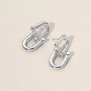 Stainless Steel Hardware Link Earrings