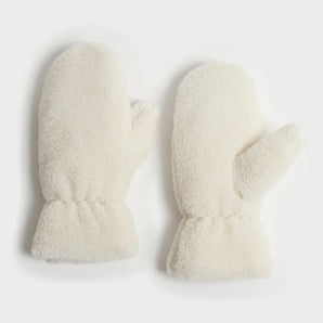 Sherpa Teddy Mittens in Ivory