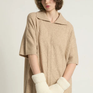 Sherpa Teddy Mittens in Ivory