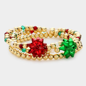Christmas Bow Bracelet
