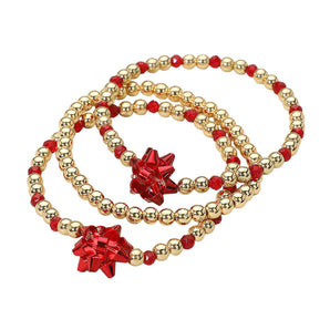 Christmas Bow Stretch Bracelet