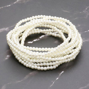 Multi Strand Pearl Stretch Bracelet