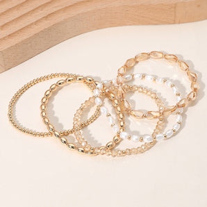 Multi Layer Beaded Bracelet in Champagne