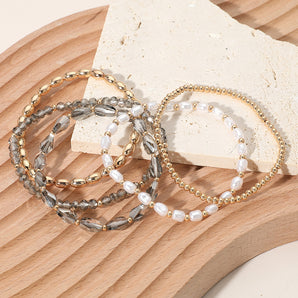 Multi Layer Beaded Bracelet in Pearl