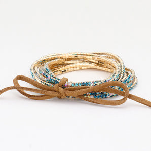 Rhinestone Stretch Bracelets in Teal