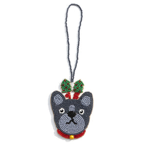 Frenchie Seed Bead Ornament