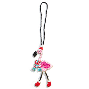 Flamingo Seed Bead Ornament
