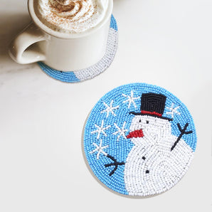 Snowman Seed Bead Coaster