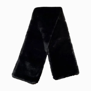 Furry Keyhole Scarf in Black