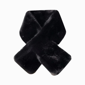 Furry Keyhole Scarf in Black