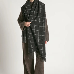 Windowpane Scarf in Black