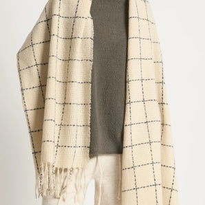 Windowpane Scarf in Ivory