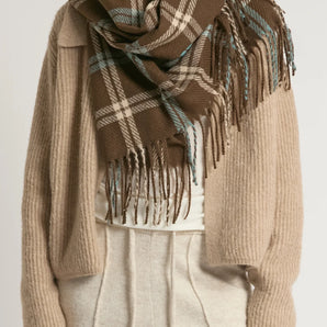 Ashbury Check Scarf in Olive