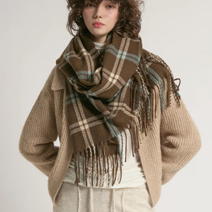 Ashbury Check Scarf in Olive