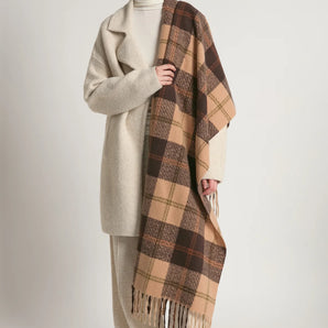 Langford Tartan Scarf in Tan