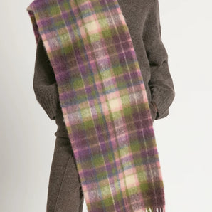 Grape Check Wool Scarf