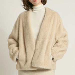 Reve Fur Jacket in Beige