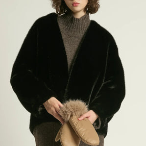 Reve Fur Jacket in Black
