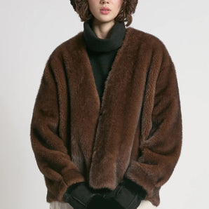 Reve Fur Jacket in Espresso