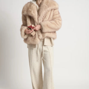 Ombra Fur Jacket in Beige
