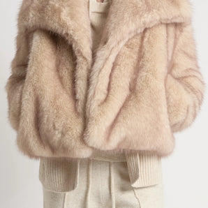 Ombra Fur Jacket in Beige