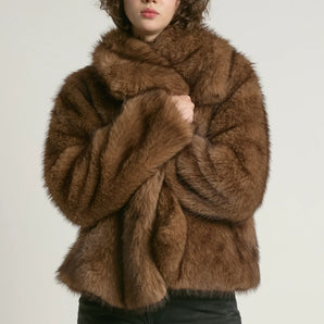 Ombra Fur Jacket in Brown
