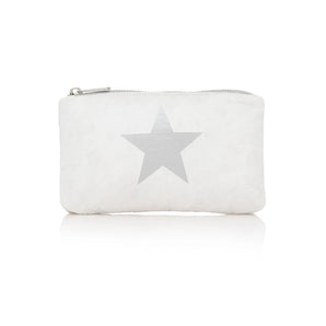 Mini Pouch in White with Silver Star