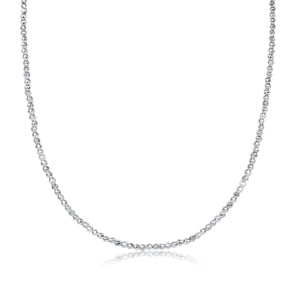 15' 2mm Choker in Bright Silver Faceted Hematite