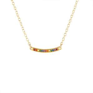 Bar Rainbow Charm Necklace
