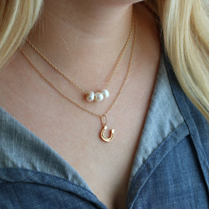 Three Pearl Chain Necklace