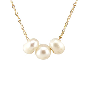 Three Pearl Chain Necklace