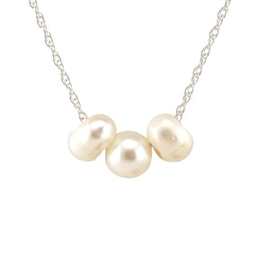 Three Pearl Chain Necklace