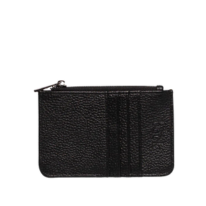 Leather Card / Coin Wallet in Black