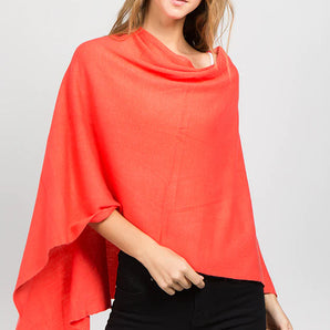 Poncho in Coral