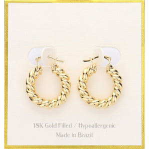 Gold Filled Twisted Hoop Earrings