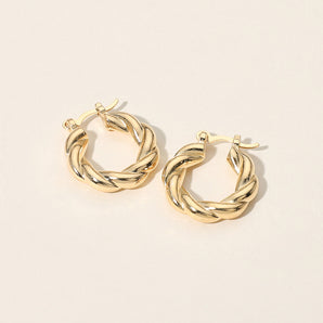 Gold Filled Twisted Hoop Earrings