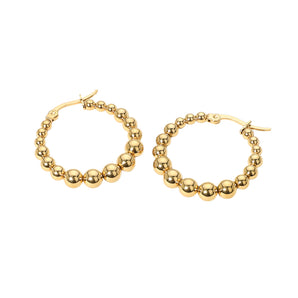 Stainless Steel Bubble Hoop Earrings