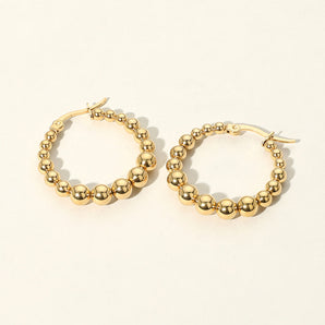 Stainless Steel Bubble Hoop Earrings
