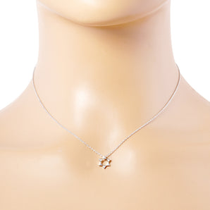 White Gold Dipped Star of David Necklace