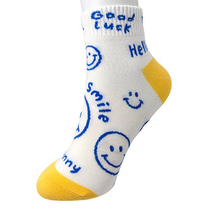 Smile Hello Good Luck Message Socks