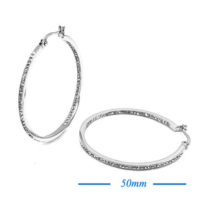 Water Resistant Rhinestone Hoop Earring