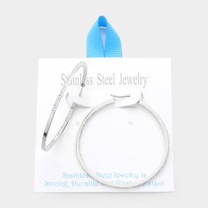 Water Resistant Rhinestone Hoop Earring