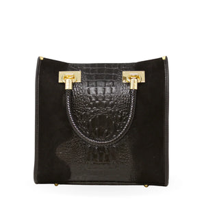 Leather Portfolio Bag in Black