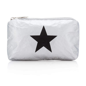 Mini Pouch in Silver with Black Star