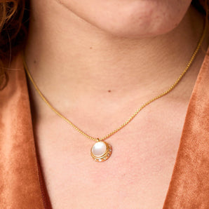 Rainbow Delicate Necklace in Tourmaline Pink