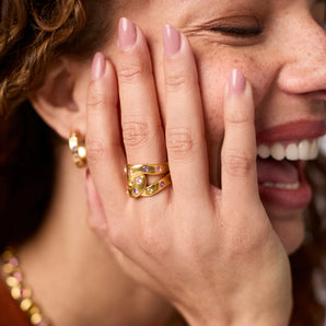 Rainbow Infinity Ring in Champagne Radiance/7