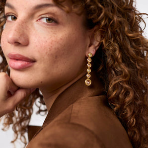 Rainbow Tier Earring in Shades of Jade