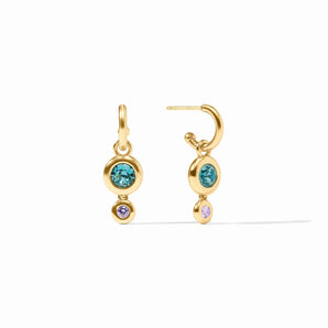 Rainbow Duo Hoop & Charm Earring in Blue Twilight