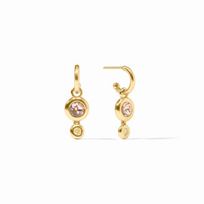 Rainbow Duo Hoop & Charm Earring in Champagne Radiance