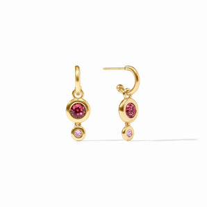Rainbow Duo Hoop & Charm Earring in Pink Dawn
